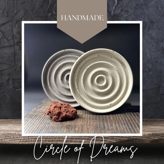 Circle of Dreams Artisans Handmade Tray | Coaster | Concrete Candle Tray | Stone tray | Round Tray | Soap Dish | Coaster