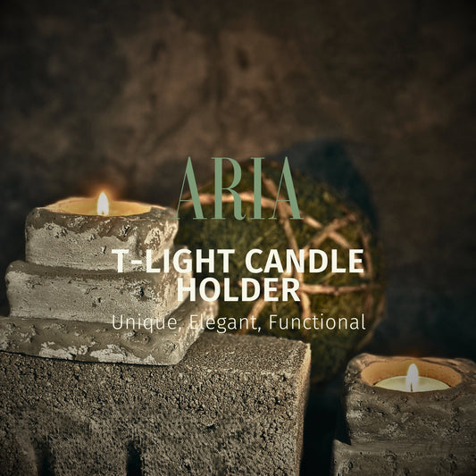 ARIA Tea light Candle Holder Designer Unique Concrete Candle Holder Sustainable  Votive Tea Light Candle Holder Concrete Charcoal