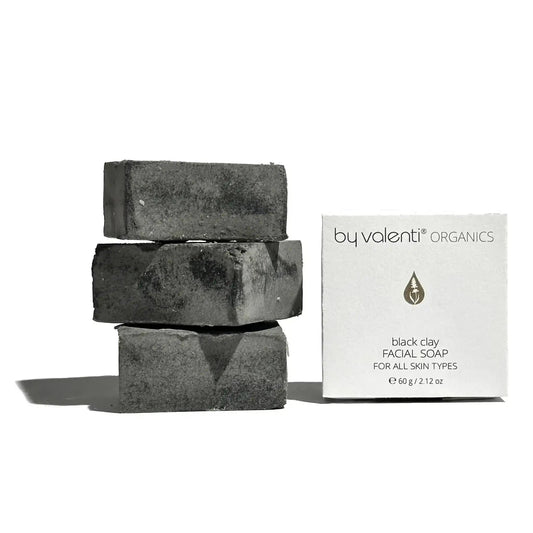 Black Clay Facial Soap with Activated charcoal + Hematite + Aloe vera